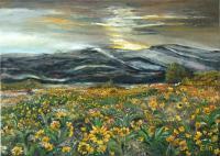 Elin Bogomolnik Landscapes - Dawn In The Middle East Oil Painting Bogomolbik - Oil Painting On Canvas