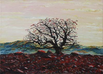 Elin Bogomolnik Landscapes - Tree In The Desert Oil Painting Bogomolbik - Oil Painting On Canvas