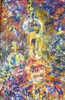 Abstract Composition - Russian Church - Oil On Cardboard
