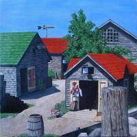Exteriors - Fish Town - Oil On Canvas