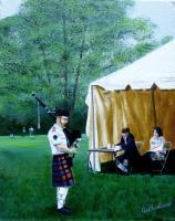 The Piper           Sold - Oil On Canvas Paintings - By Cecil Williams, Realism Painting Artist