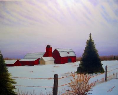 Exteriors - Michigan Winter I   Sold - Oil On Canvas