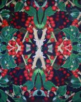 Holly Berries  Sold - Oil On Canvas Paintings - By Cecil Williams, Abstract Painting Artist