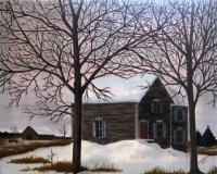 Michigan Winter 4 Sold - Oil On Canvas Paintings - By Cecil Williams, Realism Painting Artist