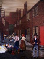 Dickens London Wash Day - Oil On Canvas Paintings - By Cecil Williams, Realism Painting Artist