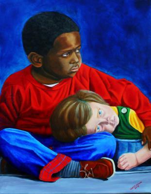 People - Children - Oil On Canvas