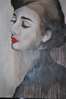 Free Style - Lady In Black - Oil On Canvas