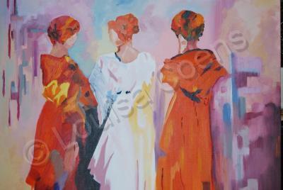 Free Style - Three Sisters - Oil On Canvas