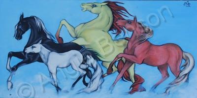 Horse Series - 4 Directions - Oil On Canvas