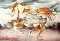 Horse Series - Badlands Horses - Oil On Canvas