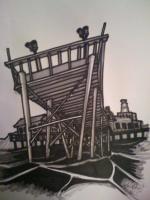 Birmingham Sea - Pen And Ink On Paper Drawings - By Paul Drum, Mine Drawing Artist