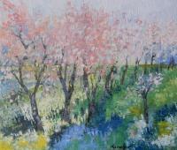 Nature - Trees In Bloom - Oil On Canvas