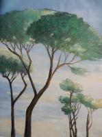 Landscape - Mediterranean Pines - Oil On Canvas