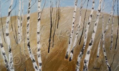 Trees - Field With Birches - Acrylic On Canvas