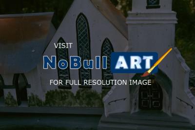 Birdhouses - Custom Church Close-Up - Wood And Paint