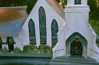 Custom Church Close-Up - Wood And Paint Woodwork - By Sherry Dinkins, Handbuilt Woodwork Artist