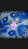 Medusa - Sharpies Acrylic Pray Paint Paintings - By Erika Lara, Happy Sad Painting Artist