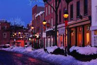 Snowy Night On Brodway Street - Giclee Print Photography - By George Edwards, Landscape Cityscape Photography Artist