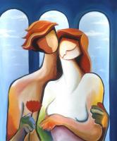 The Gift - Acrylic On Canvas Paintings - By Jorge Namerow, Nude Figure Painting Artist