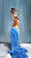 Blue - Acrylic On Canvas Paintings - By Jorge Namerow, Nude Figure Painting Artist