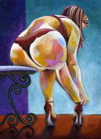 Devotion - Acrylic On Canvas Paintings - By Jorge Namerow, Nude Figure Painting Artist