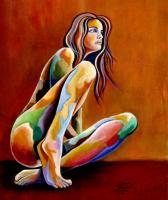 Houston - Acrylic On Canvas Paintings - By Jorge Namerow, Nude Figure Painting Artist