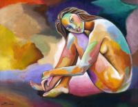 Mist Of Colors - Acrylic On Canvas Paintings - By Jorge Namerow, Nude Figure Painting Artist