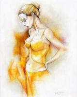 Alabaster - Pastels Drawings - By Jorge Namerow, Figurative Drawing Artist
