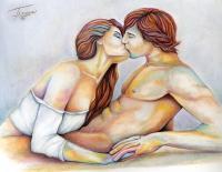 Sensuous - Pastels Drawings - By Jorge Namerow, Figurative Drawing Artist