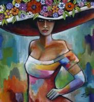 The Bouquet - Acrylic On Canvas Paintings - By Jorge Namerow, Figurative Painting Artist