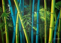 Bambooscape - Acrylic On Canvas Paintings - By Jimmy Mathew, Creative Painting Artist