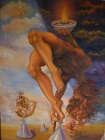Frail Equilibrium - Cavnas Oil Paintings - By Olesya Novik, Surrealism Painting Artist