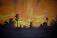 First Light - Acrylics Paintings - By Thileeban S, Abstract Painting Artist