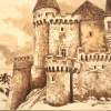 Castle From Hunedoara 1 - Ink Drawings - By Iuliana Sava, Brown And White For Drawings Drawing Artist