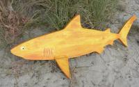 Sunset Shark - Papier Mache Sculptures - By Divitto Kelly, Papier Mache Sculpture Artist