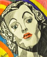 Myrna Loy - Pencil  Paper Drawings - By Boyea Blountt, Pop-Art Drawing Artist