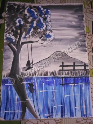 Pinintrest Com - A Girl On Swing - Acrylics