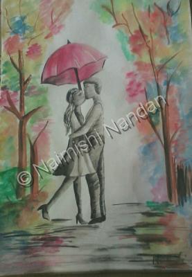 Gallery - Kissing Couple - Water Colour