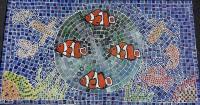 Sealife - Mosaic  Acrylic On Tiles Ceramics - By Becky Lindsay, Marine Life Ceramic Artist