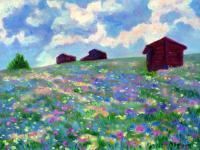 Primavera In Montagna - Oil On Canvas Paintings - By Mario Sampieri, Impressionist Painting Artist