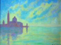 Quiete In Laguna - Oil On Canvas Paintings - By Mario Sampieri, Impressionist Painting Artist