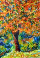 Landscape - Albero Giallo - Oil On Canvas