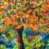 Albero Giallo - Oil On Canvas Paintings - By Mario Sampieri, Impressionist Painting Artist