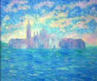 Isola Di San Giorgio - Oil On Canvas Paintings - By Mario Sampieri, Impressionist Painting Artist
