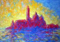 Isola Di San Giorgio - Oil On Canvas Paintings - By Mario Sampieri, Impressionist Painting Artist