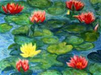 Ninfee - Oil On Canvas Paintings - By Mario Sampieri, Impressionist Painting Artist
