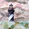 St Augustine Lighthouse - Watercolor Paintings - By Derek Mccrea, Impressionism Painting Artist