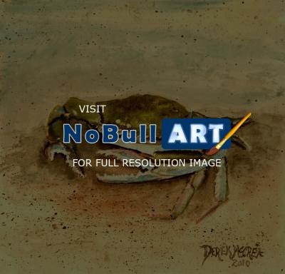 Art Of Derek Mccrea - Blue Crab Acrylic Painting - Acrylic