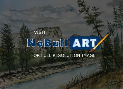 Art Of Derek Mccrea - Yellowstone National Park Landscape Art Print - Watercolor