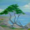 Acrylic Beach Cyprus - Acrylic Paintings - By Chris Lee, Acrylic Painting Painting Artist